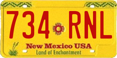 NM license plate 734RNL