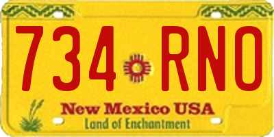 NM license plate 734RNO
