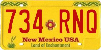 NM license plate 734RNQ