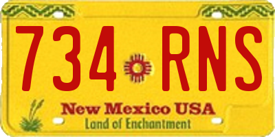 NM license plate 734RNS