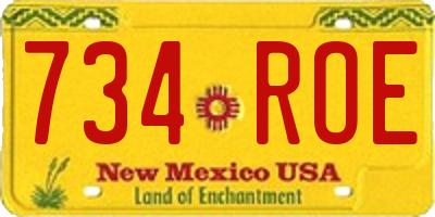 NM license plate 734ROE