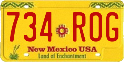NM license plate 734ROG