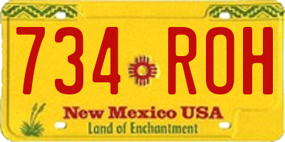 NM license plate 734ROH