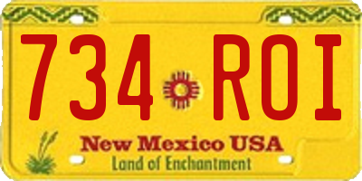 NM license plate 734ROI