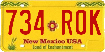 NM license plate 734ROK