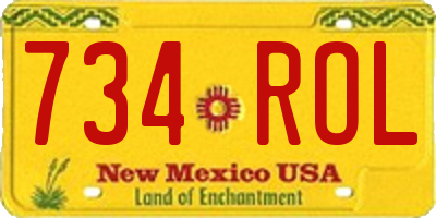NM license plate 734ROL