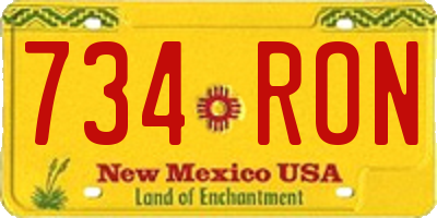NM license plate 734RON