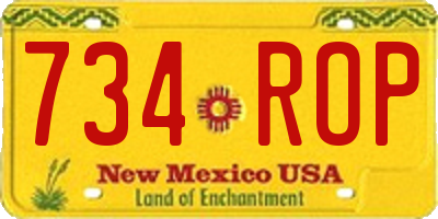 NM license plate 734ROP