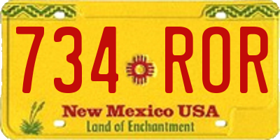 NM license plate 734ROR