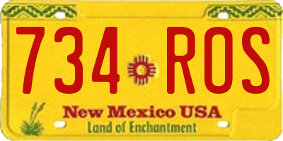 NM license plate 734ROS