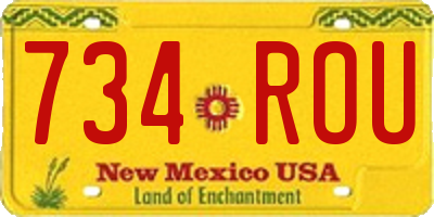 NM license plate 734ROU