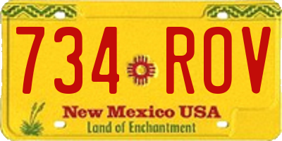 NM license plate 734ROV