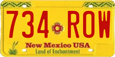 NM license plate 734ROW
