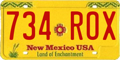 NM license plate 734ROX