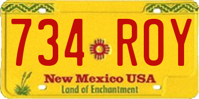 NM license plate 734ROY