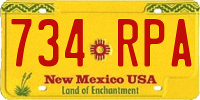 NM license plate 734RPA