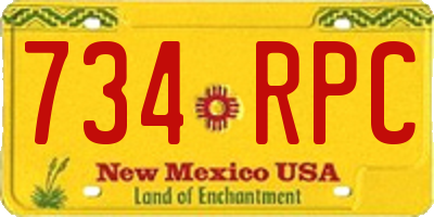 NM license plate 734RPC