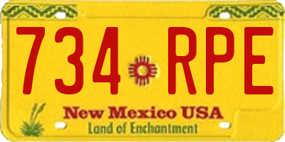 NM license plate 734RPE