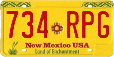 NM license plate 734RPG