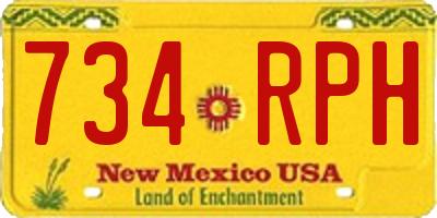NM license plate 734RPH