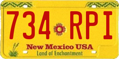 NM license plate 734RPI