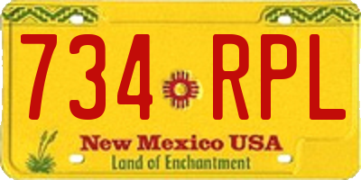 NM license plate 734RPL