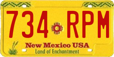 NM license plate 734RPM