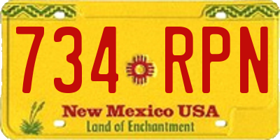 NM license plate 734RPN
