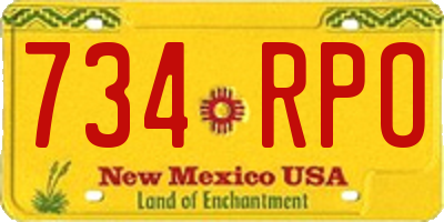 NM license plate 734RPO