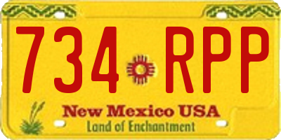 NM license plate 734RPP