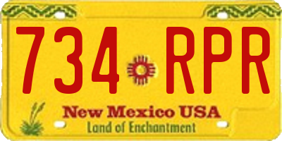 NM license plate 734RPR