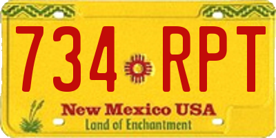 NM license plate 734RPT