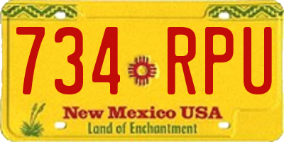 NM license plate 734RPU