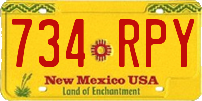 NM license plate 734RPY