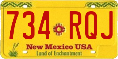 NM license plate 734RQJ