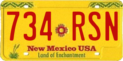 NM license plate 734RSN