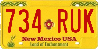 NM license plate 734RUK