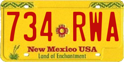 NM license plate 734RWA