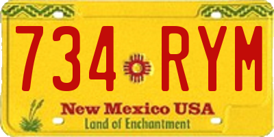 NM license plate 734RYM