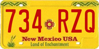 NM license plate 734RZQ