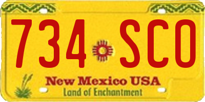 NM license plate 734SCO