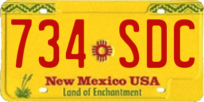 NM license plate 734SDC