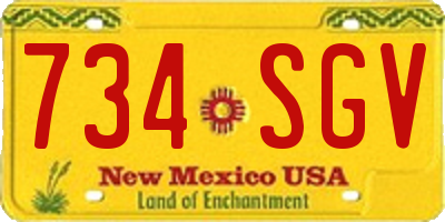 NM license plate 734SGV