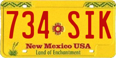 NM license plate 734SIK