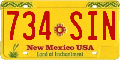 NM license plate 734SIN