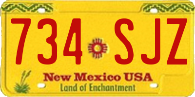 NM license plate 734SJZ