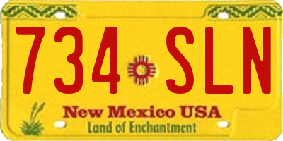 NM license plate 734SLN