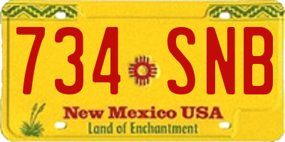 NM license plate 734SNB