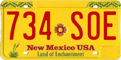 NM license plate 734SOE