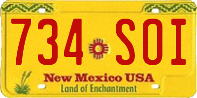 NM license plate 734SOI